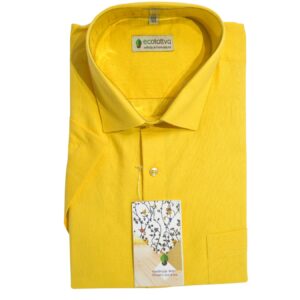 ecotattva-khadi-cotton-shirts-men-yellow-half-sleeve